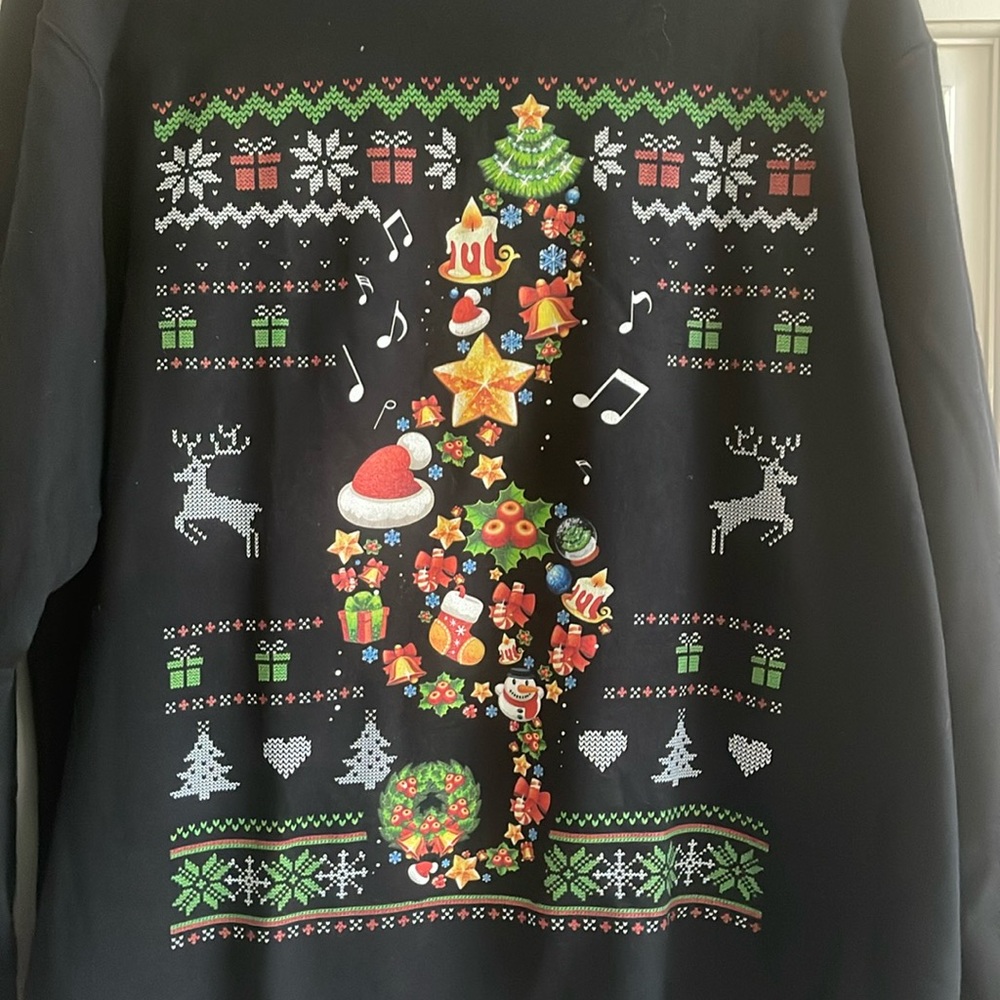NWOT Music ugly Christmas sweatshirt